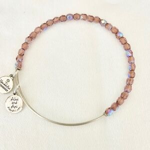 Alex and Ani Amethyst Beaded Bangle Bracelet
